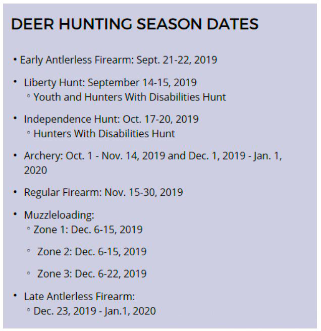 deer hunting season dates in michigan